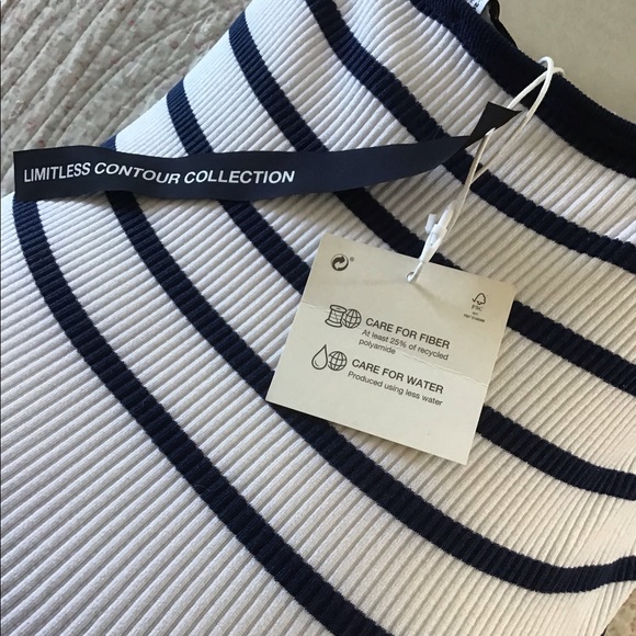 Women romper marine blue striped ideal as swimming suit or 2 be used as bodysuit - Picture 4 of 5